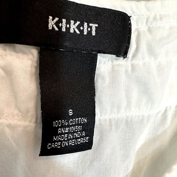 Kikit Womens White Sleeveless Blouse Size S Top Tie Bottom Lace Trim 100% Cotton - Picture 5 of 8
